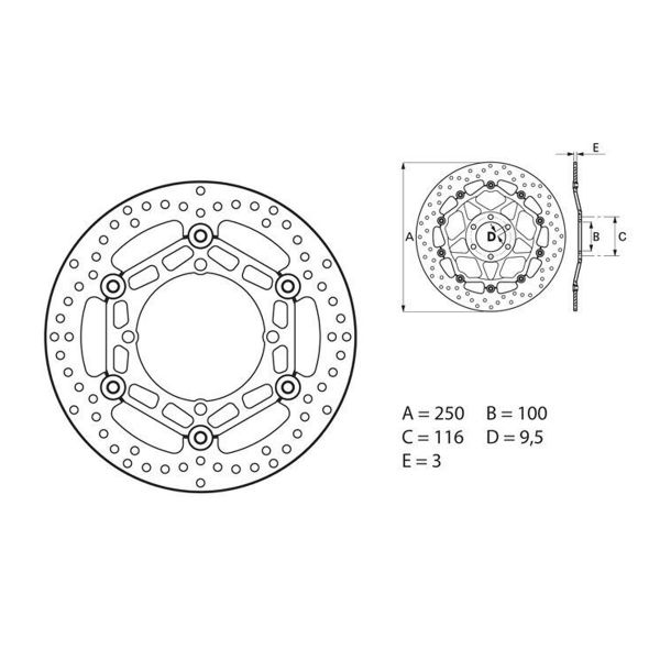 Disque de frein Brembo Brembo Serie Oro Rond Flottant 78B40810