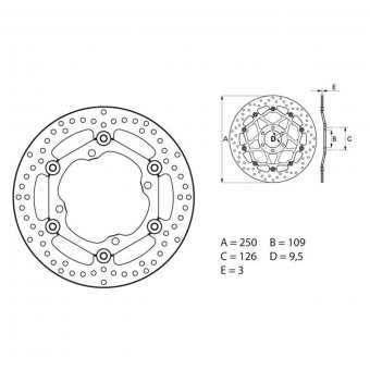Disque de frein Brembo Brembo Serie Oro Rond Flottant 78B40811 Disque de frein Brembo Brembo Serie Oro Rond Flottant 78B40811
