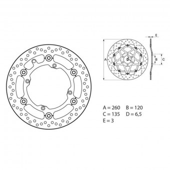 Disque de frein Brembo Brembo Serie Oro Rond Flottant 78B40814 Disque de frein Brembo Brembo Serie Oro Rond Flottant 78B40814