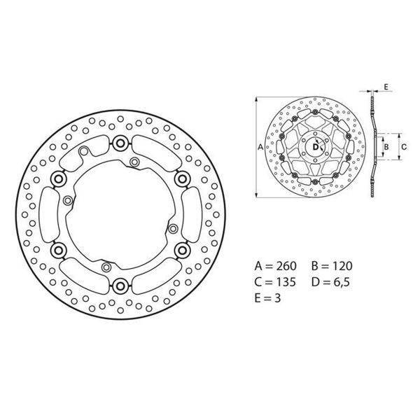 Disque de frein Brembo Brembo Serie Oro Rond Flottant 78B40814 Disque de frein Brembo Brembo Serie Oro Rond Flottant 78B40814