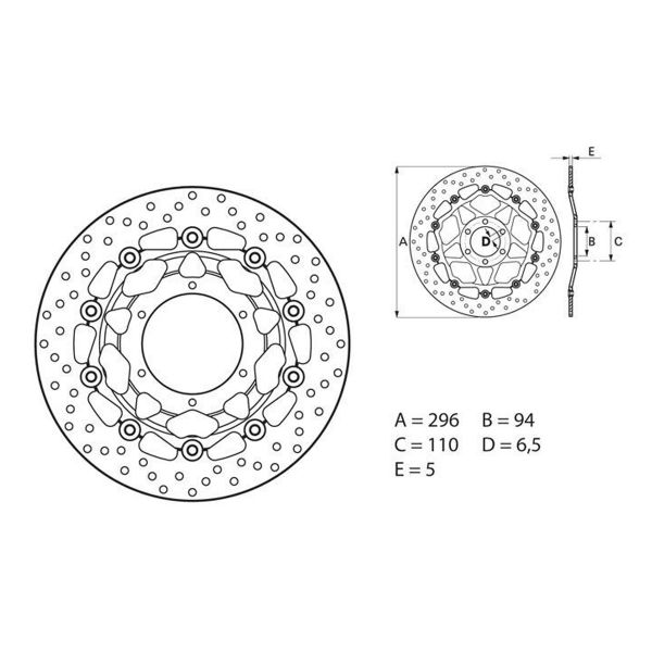 Disque de frein Brembo Brembo Serie Oro Rond Flottant 78B40824 Disque de frein Brembo Brembo Serie Oro Rond Flottant 78B40824