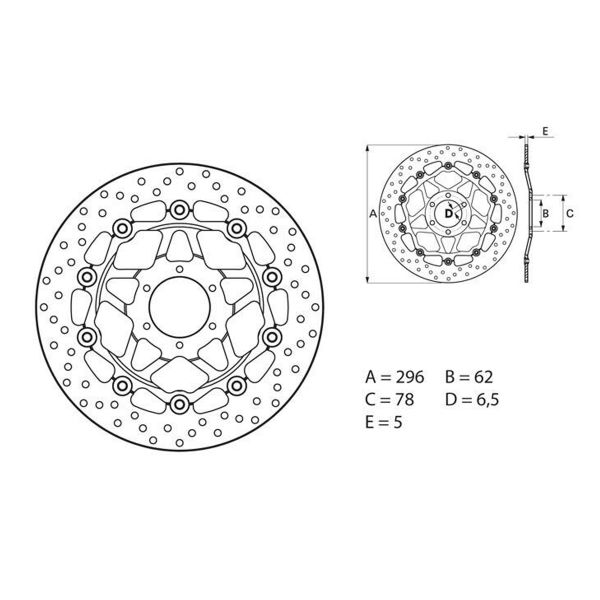 Disque de frein Brembo Brembo Serie Oro Rond Flottant 78B40825 Disque de frein Brembo Brembo Serie Oro Rond Flottant 78B40825