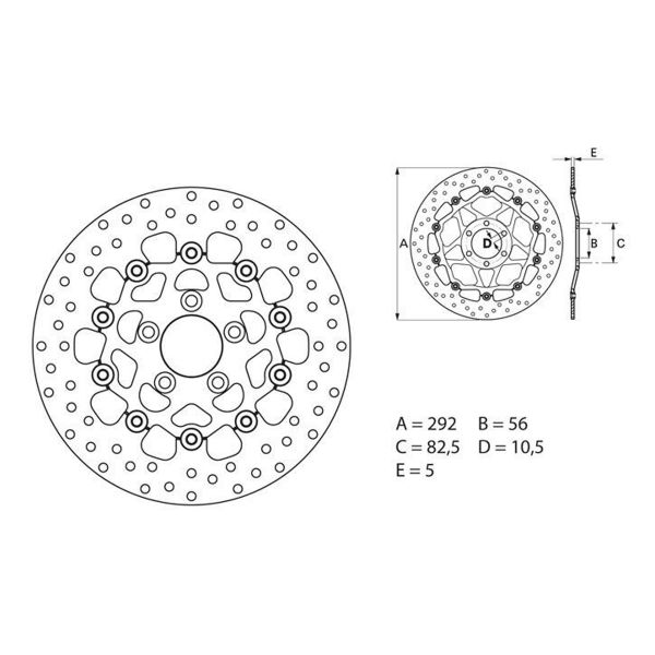 Disque de frein Brembo Brembo Serie Oro Rond Flottant 78B40828
