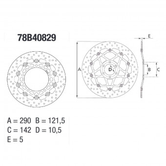 Disque de frein Brembo Brembo Serie Oro Rond Flottant 78B40829 Disque de frein Brembo Brembo Serie Oro Rond Flottant 78B40829