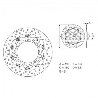 Disque de frein Brembo Brembo Serie Oro Rond Flottant 78B40831 Disque de frein Brembo Brembo Serie Oro Rond Flottant 78B40831