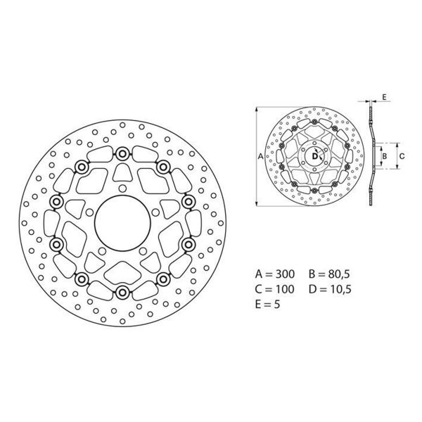 Disque de frein Brembo Brembo Serie Oro Rond Flottant 78B40840
