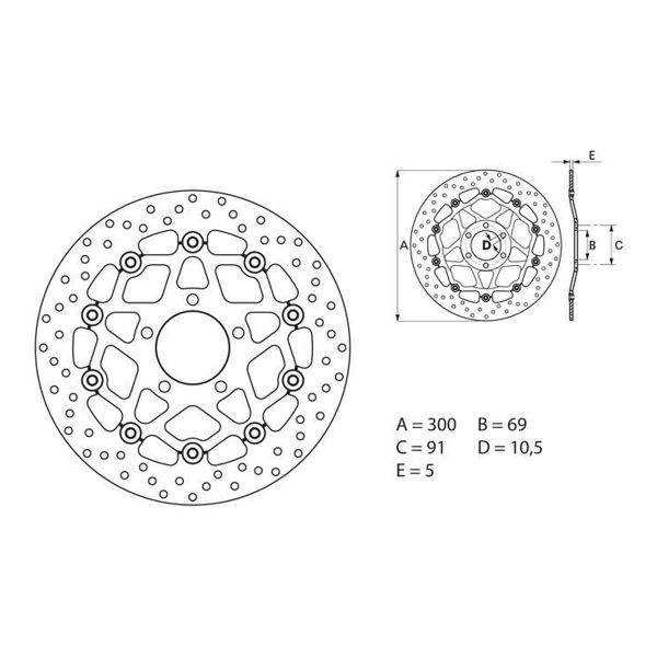 Disque de frein Brembo Brembo Serie Oro Rond Flottant 78B40842
