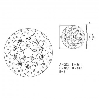 Disque de frein Brembo Brembo Serie Oro Rond Flottant 78B40846 Disque de frein Brembo Brembo Serie Oro Rond Flottant 78B40846