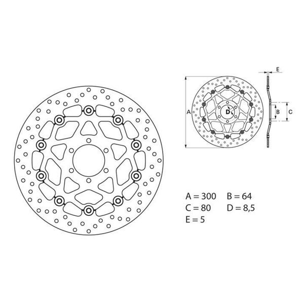 Disque de frein Brembo Brembo Serie Oro Rond Flottant 78B40850 Disque de frein Brembo Brembo Serie Oro Rond Flottant 78B40850