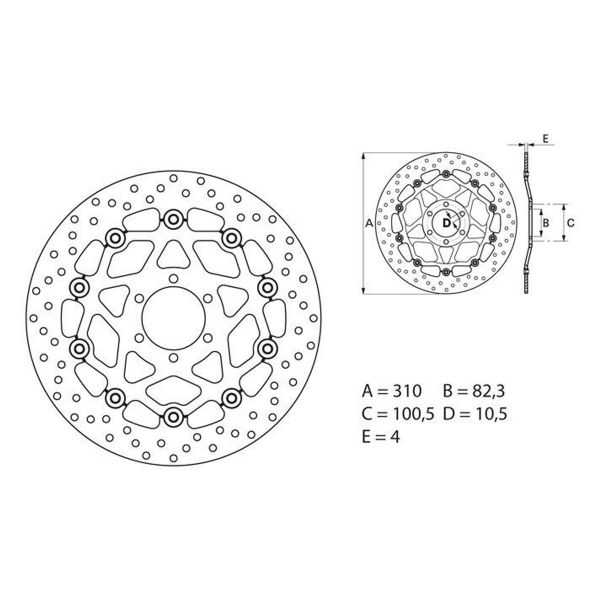 Disque de frein Brembo Brembo Serie Oro Rond Flottant 78B40859