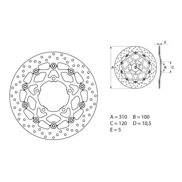 Disque de frein Brembo Brembo Serie Oro Rond Flottant 78B40864