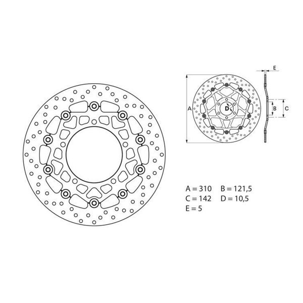 Disque de frein Brembo Brembo Serie Oro Rond Flottant 78B40866