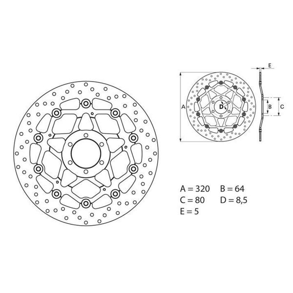Disque de frein Brembo Brembo Serie Oro Rond Flottant 78B40870