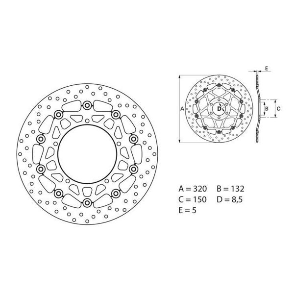 Disque de frein Brembo Brembo Serie Oro Rond Flottant 78B40871