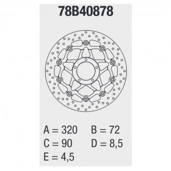 Disque de frein Brembo Brembo Serie Oro Rond Flottant 78B40878 Disque de frein Brembo Brembo Serie Oro Rond Flottant 78B40878