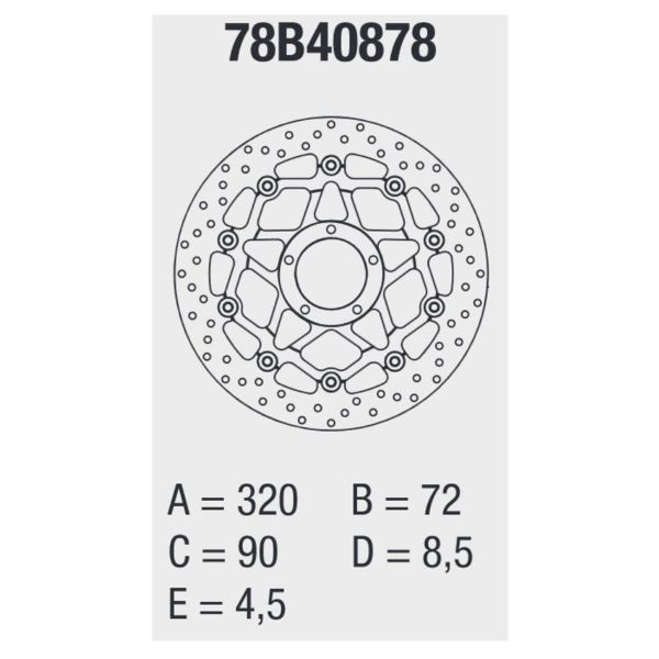 Disque de frein Brembo Brembo Serie Oro Rond Flottant 78B40878
