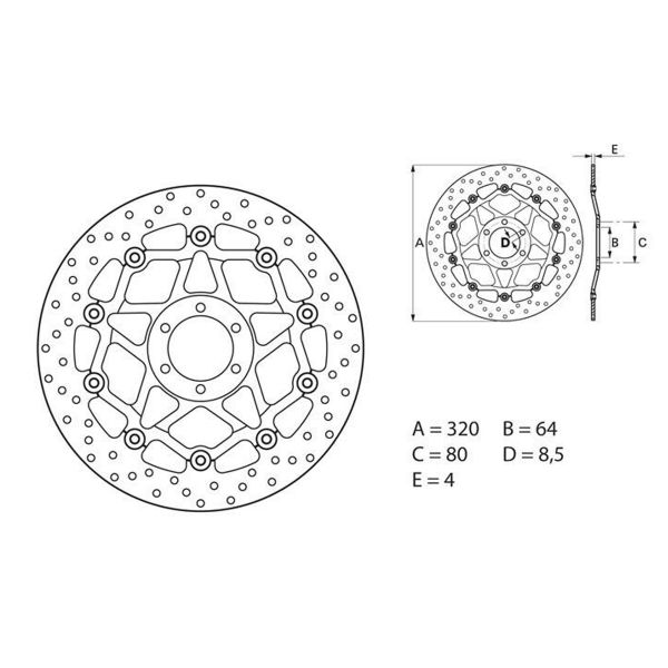 Disque de frein Brembo Brembo Serie Oro Rond Flottant 78B40885