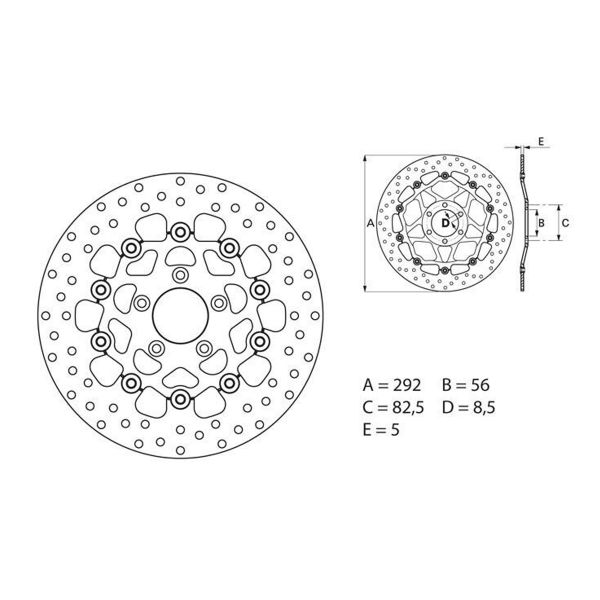 Disque de frein Brembo Brembo Serie Oro Rond Flottant 78B40891