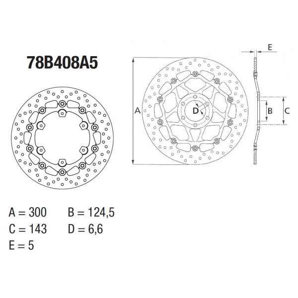Disque de frein Brembo Brembo Serie Oro Rond Flottant 78B408A5