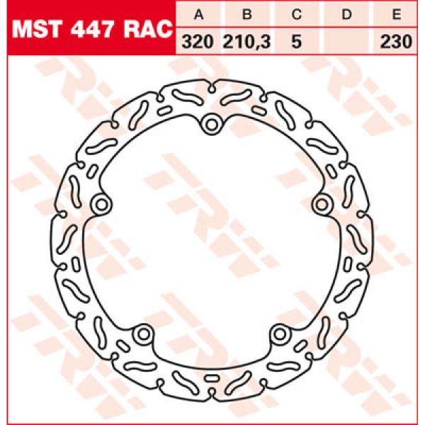 Disque de frein TRW TRW Fixe Race MST447RAC
