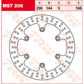 Disque de frein TRW TRW Fixe Rond MST206 Disque de frein TRW TRW Fixe Rond MST206
