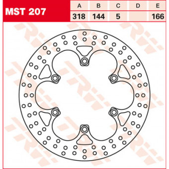 Disque de frein TRW TRW Fixe Rond MST207 Disque de frein TRW TRW Fixe Rond MST207