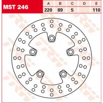 Disque de frein TRW TRW Fixe Rond MST246 Disque de frein TRW TRW Fixe Rond MST246