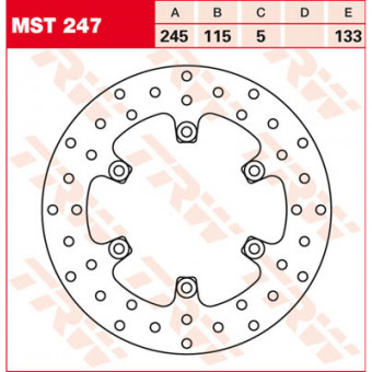 Disque de frein TRW TRW Fixe Rond MST247 Disque de frein TRW TRW Fixe Rond MST247