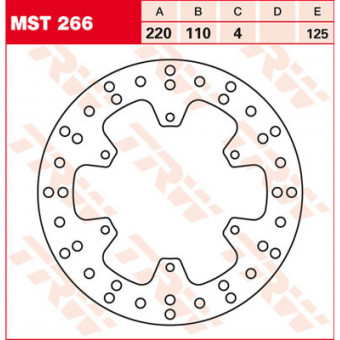 Disque de frein TRW TRW Fixe Rond MST266 Disque de frein TRW TRW Fixe Rond MST266