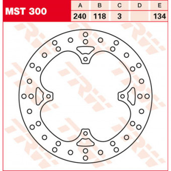 Disque de frein TRW TRW Fixe Rond MST300 Disque de frein TRW TRW Fixe Rond MST300