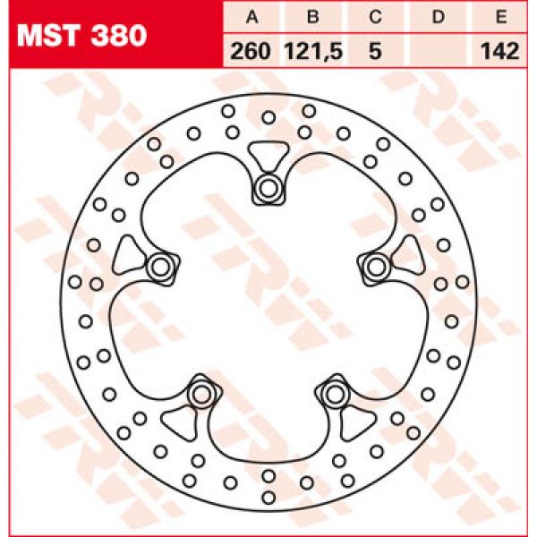 Disque de frein TRW TRW Fixe Rond MST380