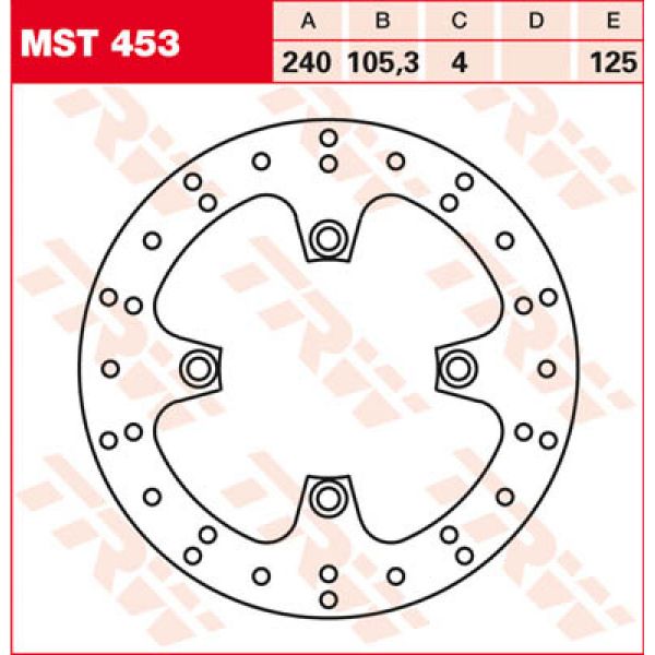 Disque de frein TRW TRW Fixe Rond MST453