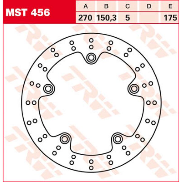Disque de frein TRW TRW Fixe Rond MST456