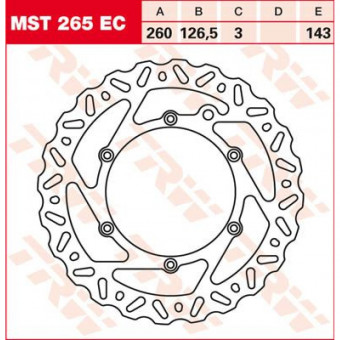 Disque de frein TRW TRW Fixe Wave MST265EC Disque de frein TRW TRW Fixe Wave MST265EC