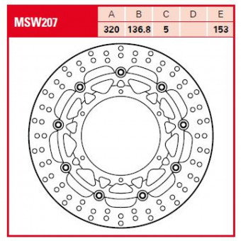 Disque de frein TRW TRW Flottant Rond MSW207 Disque de frein TRW TRW Flottant Rond MSW207