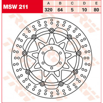 Disque de frein TRW TRW Flottant Rond MSW211 Disque de frein TRW TRW Flottant Rond MSW211