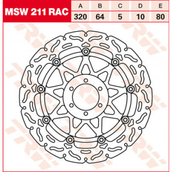 Disque de frein TRW TRW Flottant Rond MSW211RAC Disque de frein TRW TRW Flottant Rond MSW211RAC