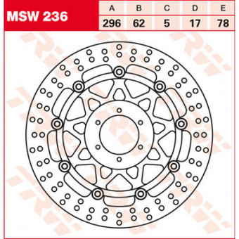 Disque de frein TRW TRW Flottant Rond MSW236 Disque de frein TRW TRW Flottant Rond MSW236
