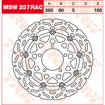 Disque de frein TRW TRW Flottant Rond MSW257RAC Disque de frein TRW TRW Flottant Rond MSW257RAC