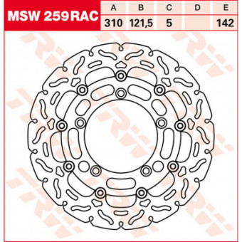 Disque de frein TRW TRW Flottant Rond MSW259RAC Disque de frein TRW TRW Flottant Rond MSW259RAC