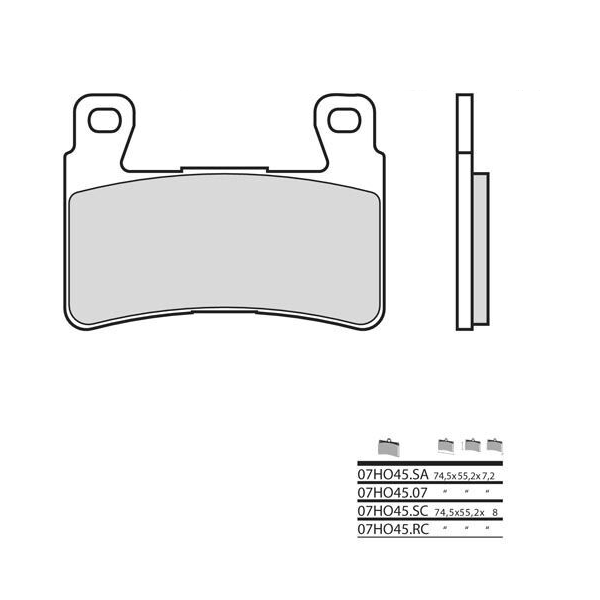 Plaquettes de frein moto Brembo Brembo 07HO45SA mtal fritt