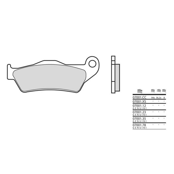 Plaquettes de frein moto Brembo Brembo 07001CC carbone c�ramique