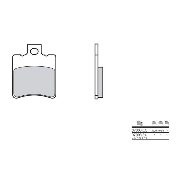 Plaquettes de frein moto Brembo Brembo 07003CC carbone c�ramique