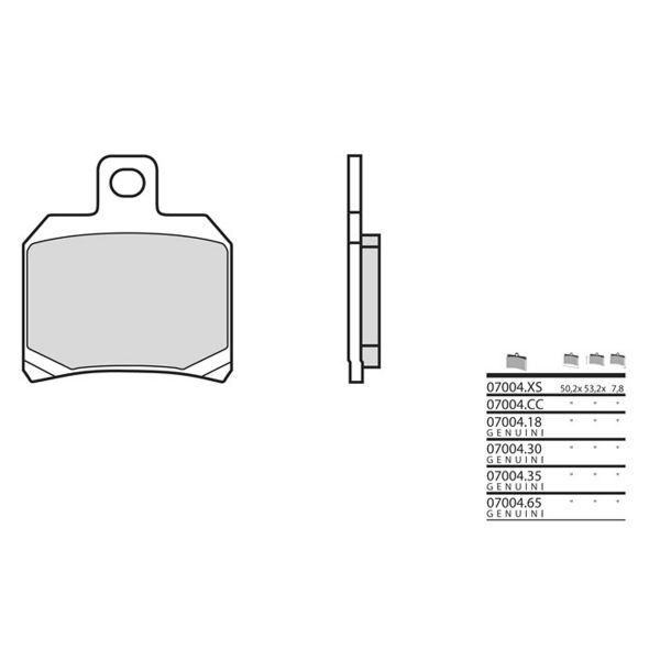 Plaquettes de frein moto Brembo Brembo 07004XS carbone céramique organique Plaquettes de frein moto Brembo Brembo 07004XS carbone céramique organique