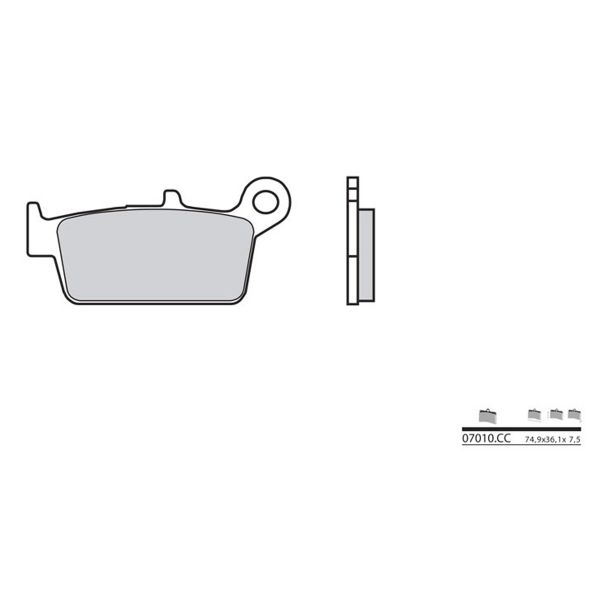 Plaquettes de frein moto Brembo Brembo 07010CC carbone cramique