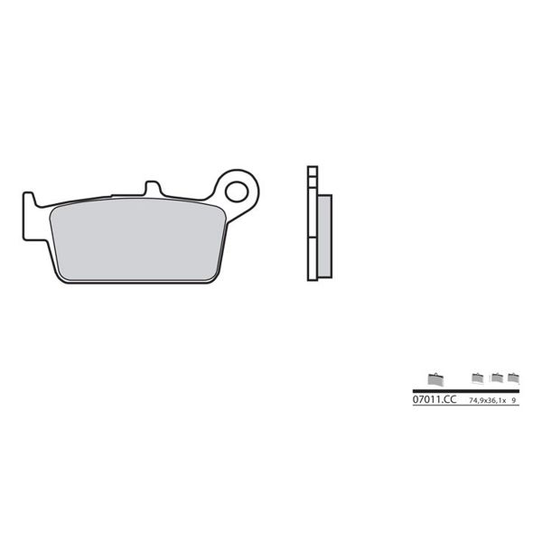 Plaquettes de frein moto Brembo Brembo 07011CC carbone céramique Plaquettes de frein moto Brembo Brembo 07011CC carbone céramique
