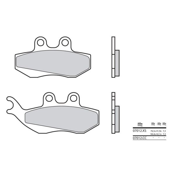 Plaquettes de frein moto Brembo Brembo 07012CC carbone c�ramique