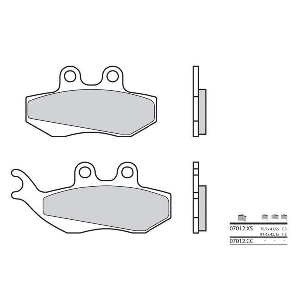 Plaquettes de frein moto Brembo Brembo 07012XS carbone céramique organique Plaquettes de frein moto Brembo Brembo 07012XS carbone céramique organique