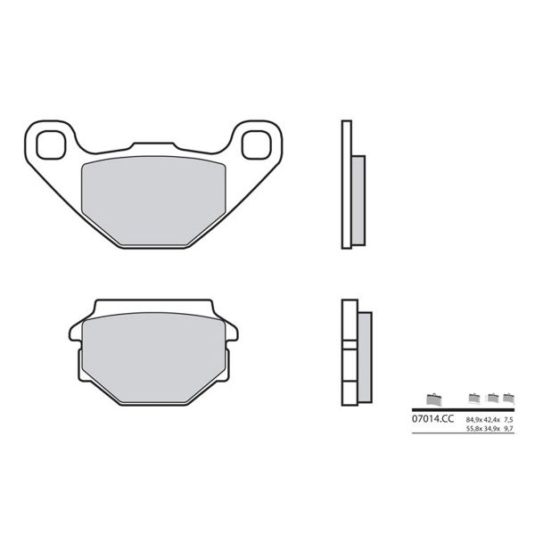 Plaquettes de frein moto Brembo Brembo 07014CC carbone c�ramique