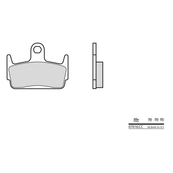 Plaquettes de frein moto Brembo Brembo 07016CC carbone c�ramique